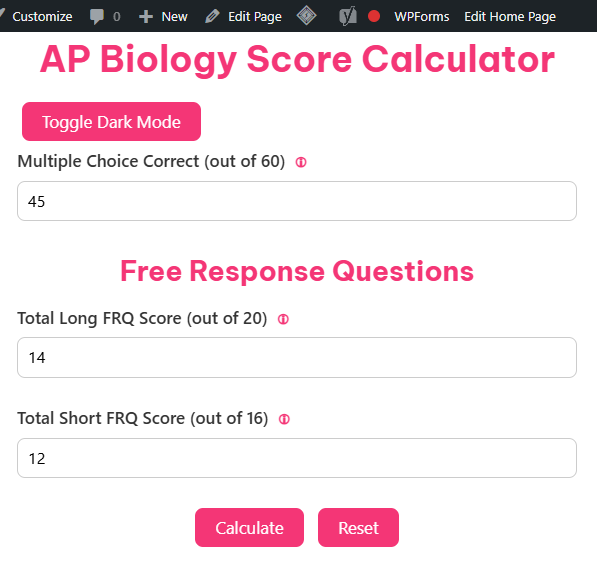AP Biology Score Calculator