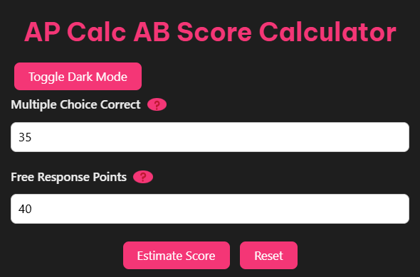 AP Calc AB Score Calculator