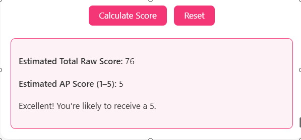 AP Chem exam Score