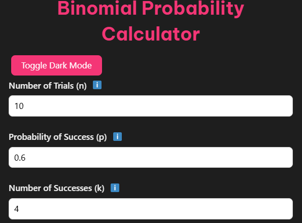 Binomial Probability Calculator