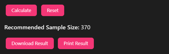 Raosoft Sample Size Calculator