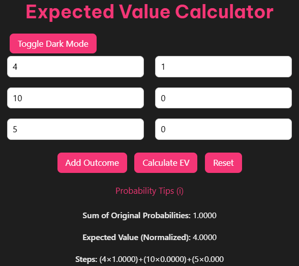 Expected Value Calculator