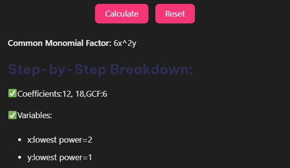 Greatest Common Factor