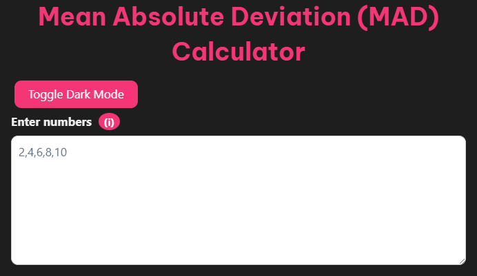 Mean Absolute Deviation Calculator