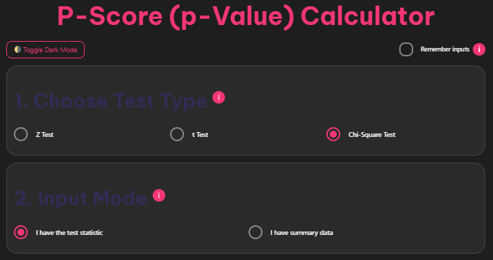 P Value Calculator