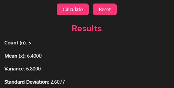 Variance Calculator
