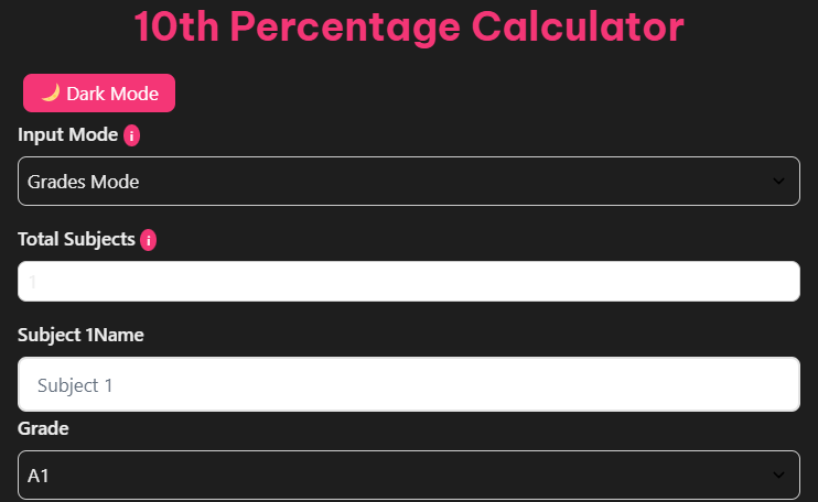 10th Percentage Calculator