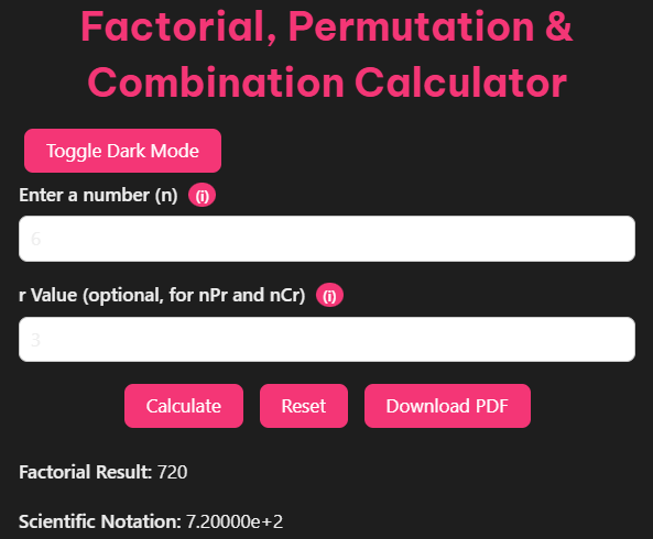 Factorial Calculator