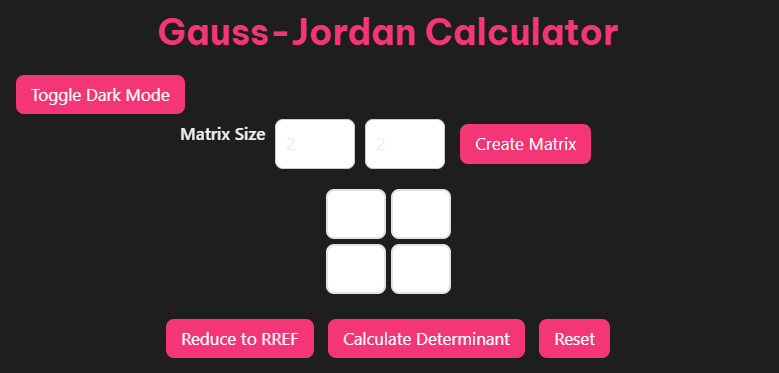Gauss Jordan Calculator for Quick Matrix Reduction