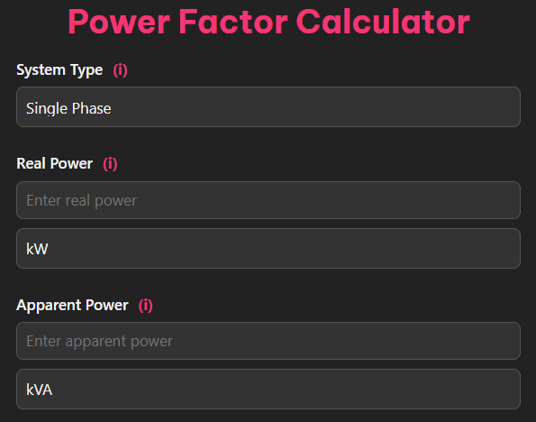 Power Factor Calculator