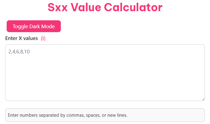 Sxx Value Calculator Advanced Statistical Analysis Tool